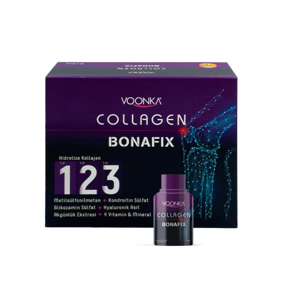 Voonka Collagen Bonafix Sıvı Kolajen 30x50 ml - Tip 1, 2, 3 Kolajen ve Eklem Destek Kompleksi