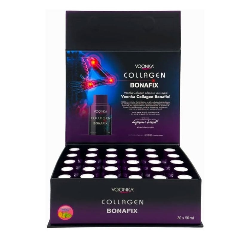 Voonka Collagen Bonafix Sıvı Kolajen 30x50 ml - Tip 1, 2, 3 Kolajen ve Eklem Destek Kompleksi