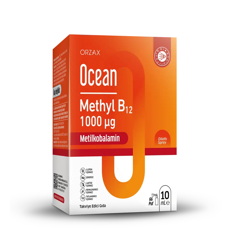 Orzax Ocean Methyl B12 Sprey 1000 mg Methylcobalamin 10 ml