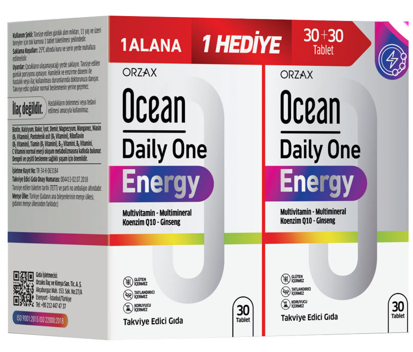 Ocean Daily One Energy 30+30 Tablet - 1 Alana 1 Hediye (60 Tablet Avantajlı Paket)