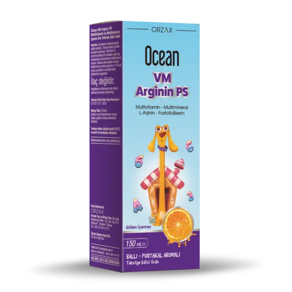 Orzax Ocean Vm Arginin Ps Ballı - Portakal Aromalı Şurup 150 ml - %25 İndirimli