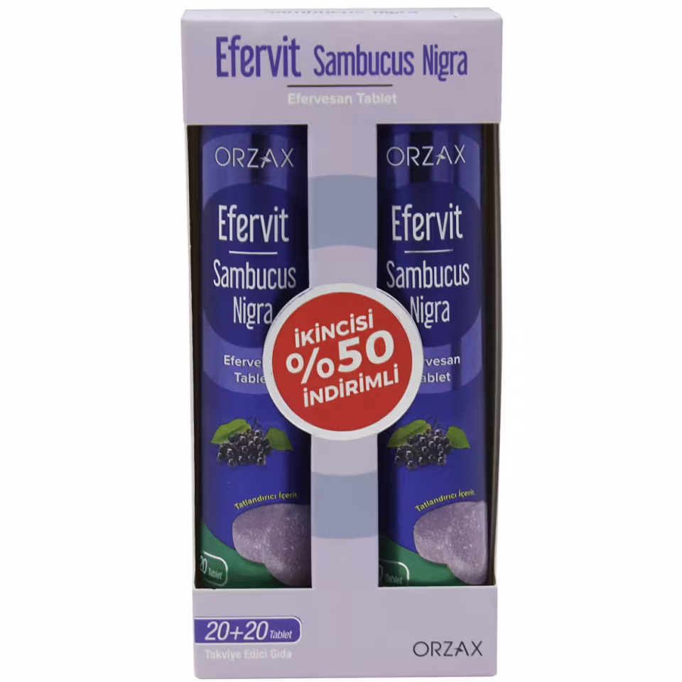 Efervit Sambucus Nigra İkili Tablet 20+20 - İkincisi %50 İndirimli