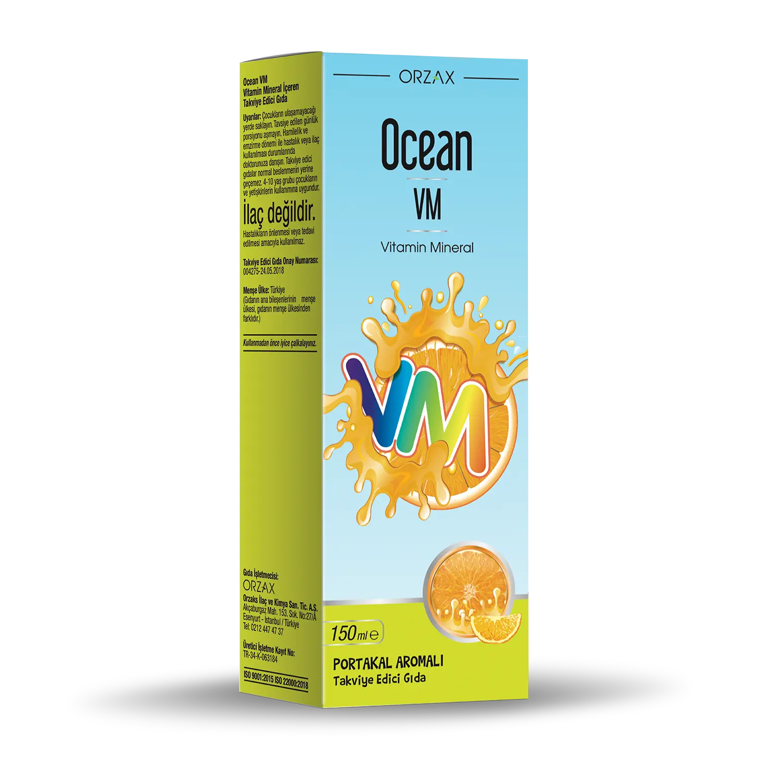 Orzax Ocean Vitamin Mineral - Portakal Aromalı 150ml
