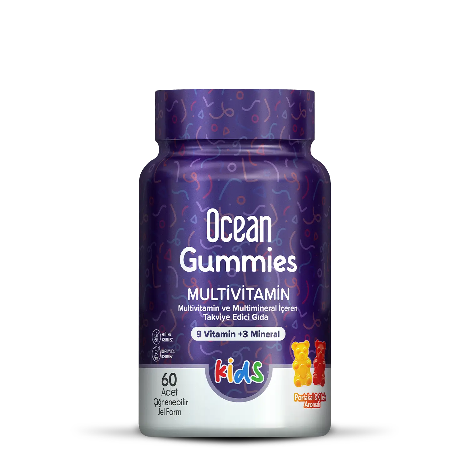 Orzax Ocean Gummies Multivitamin Kids Takviye Edici Gıda 60 Adet Çİğnenebilir Jel Form