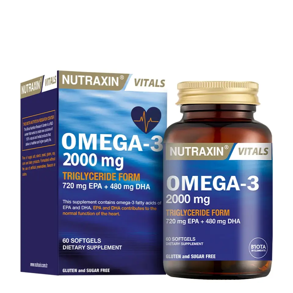 Nutraxin Omega 3 Balık Yağı 2000 mg 60 SoftGel
