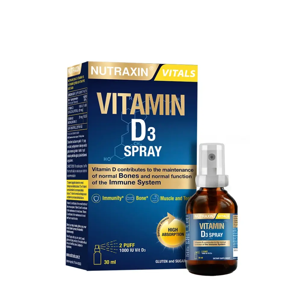 Nutraxin D3 Vitamin Sprey - Gıda Takviyesi 30 ml