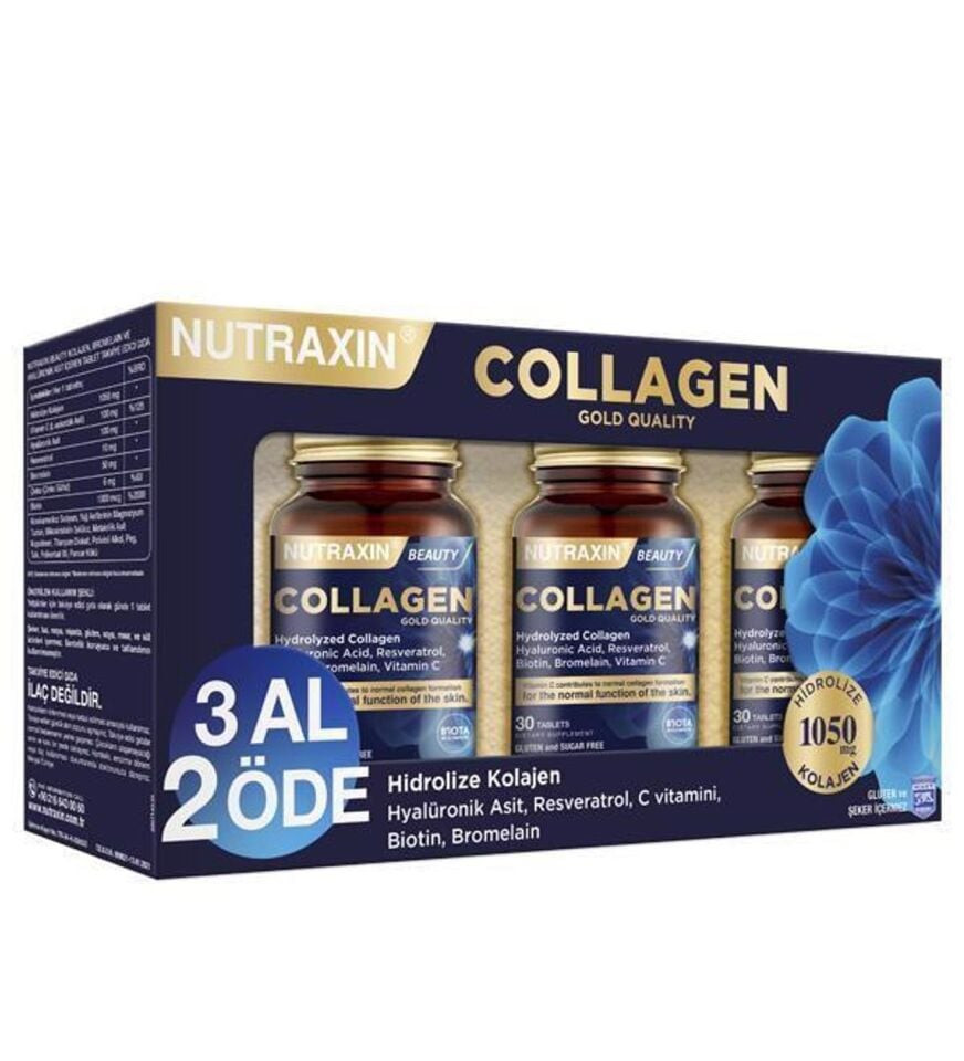 Nutraxin Collagen Beauty Hidrolize Kolajen 3 x 30 Kapsül - 3 AL 2 ÖDE