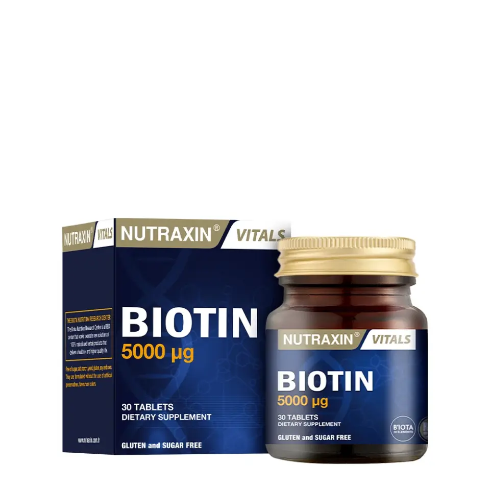 Nutraxin Biotin 5000 mcg Takviye Edici Gıda 30 Tablet