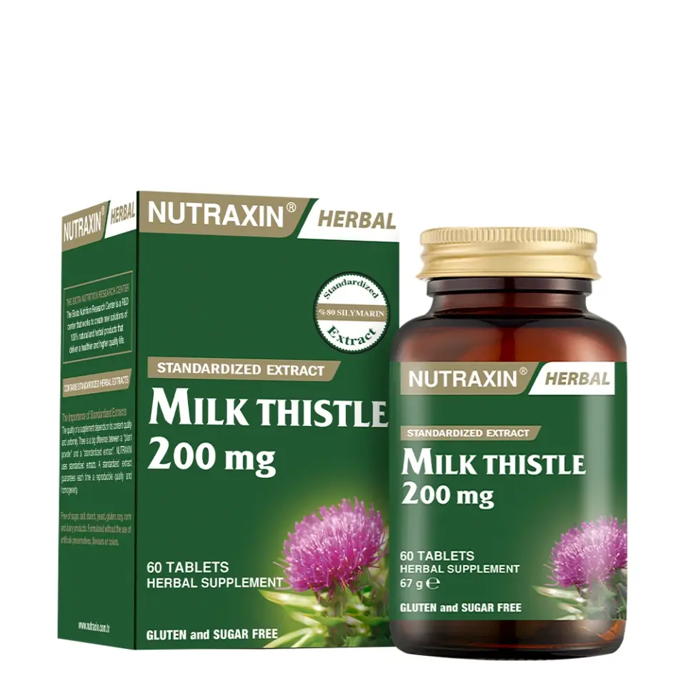 Nutraxin Herbal Milk Thistle 200mg 60 Kapsül