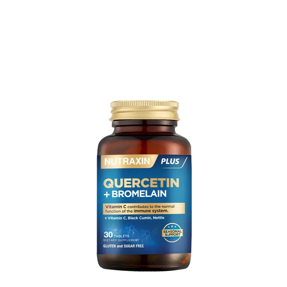 Nutraxin Bromelain ve Quersetin İçeren Takviye Edici Gıda 30 Tablet