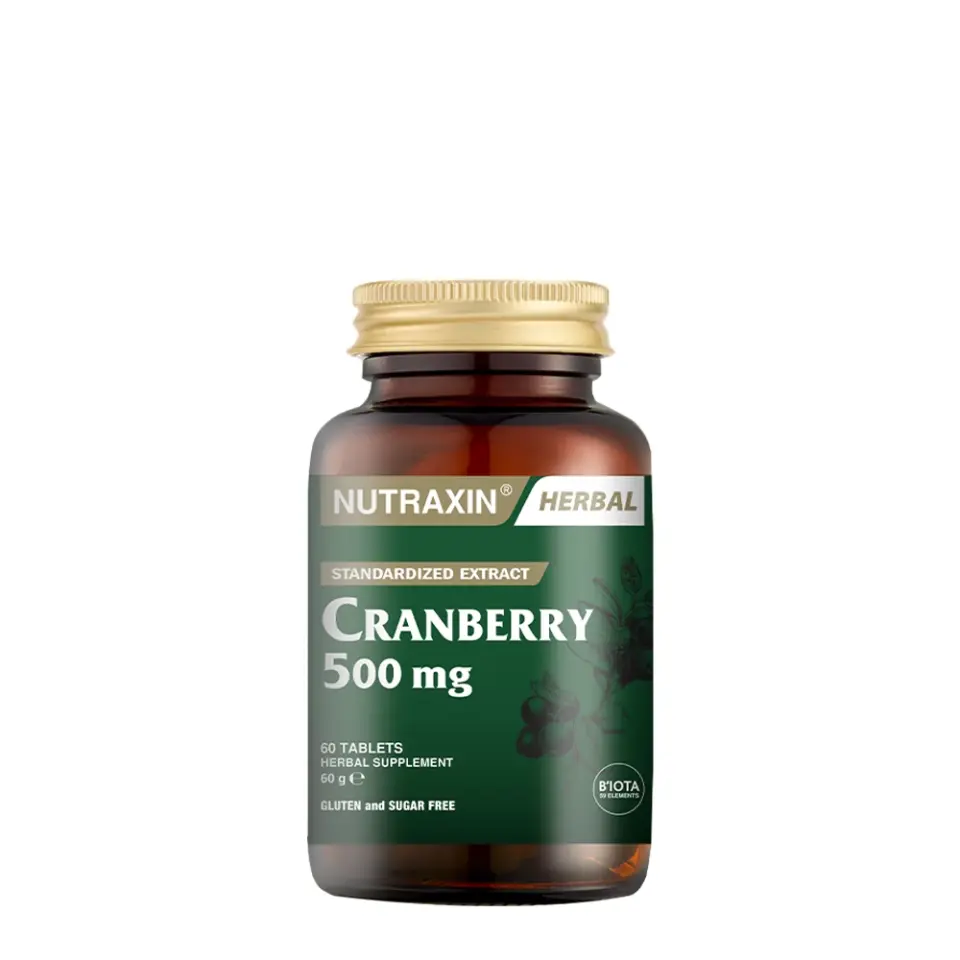 Nutraxin Cranberry 500 mg Takviye Edici Gıda 60 Tablet