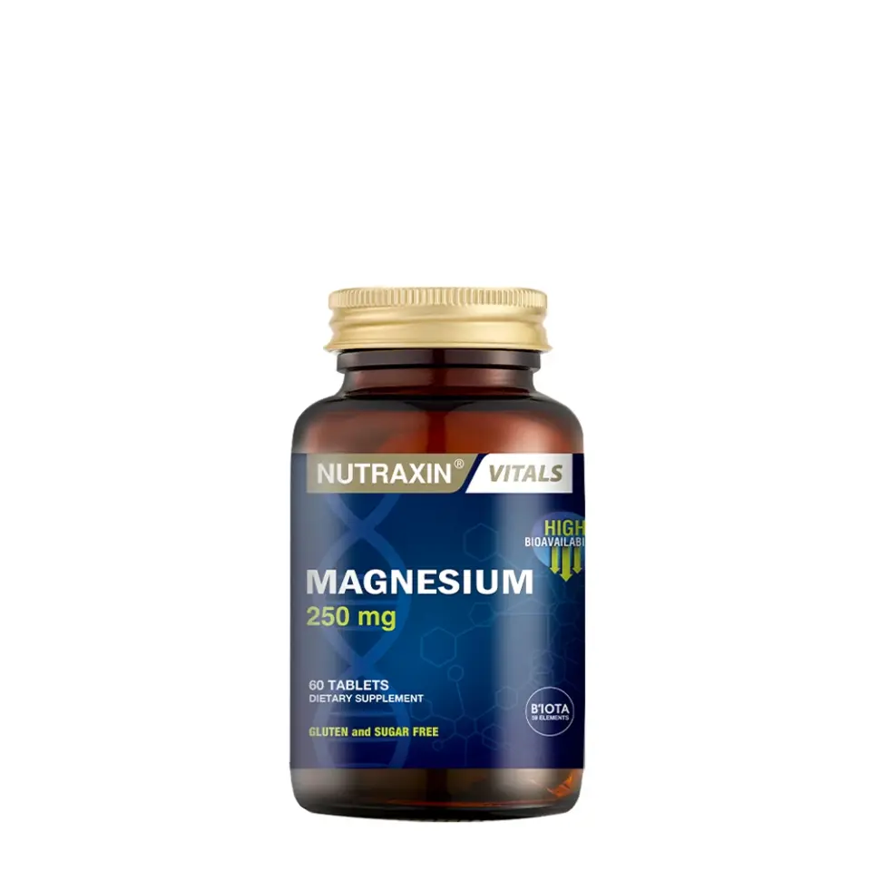 Nutraxin Magnesium Citrate 250 mg Takviye Edici Gıda 60 Tablet