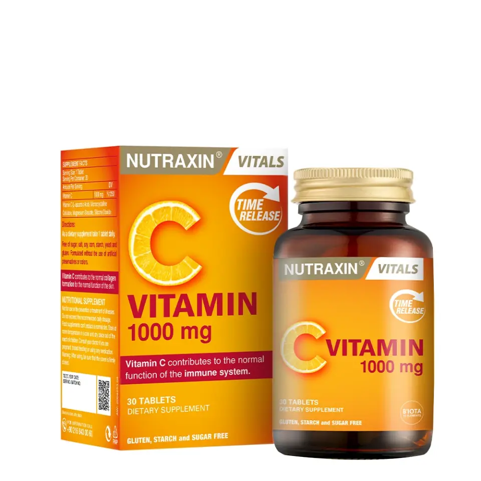 Nutraxin Vitamin C 1000 mg Takviye Edici Gıda 30 Tablet