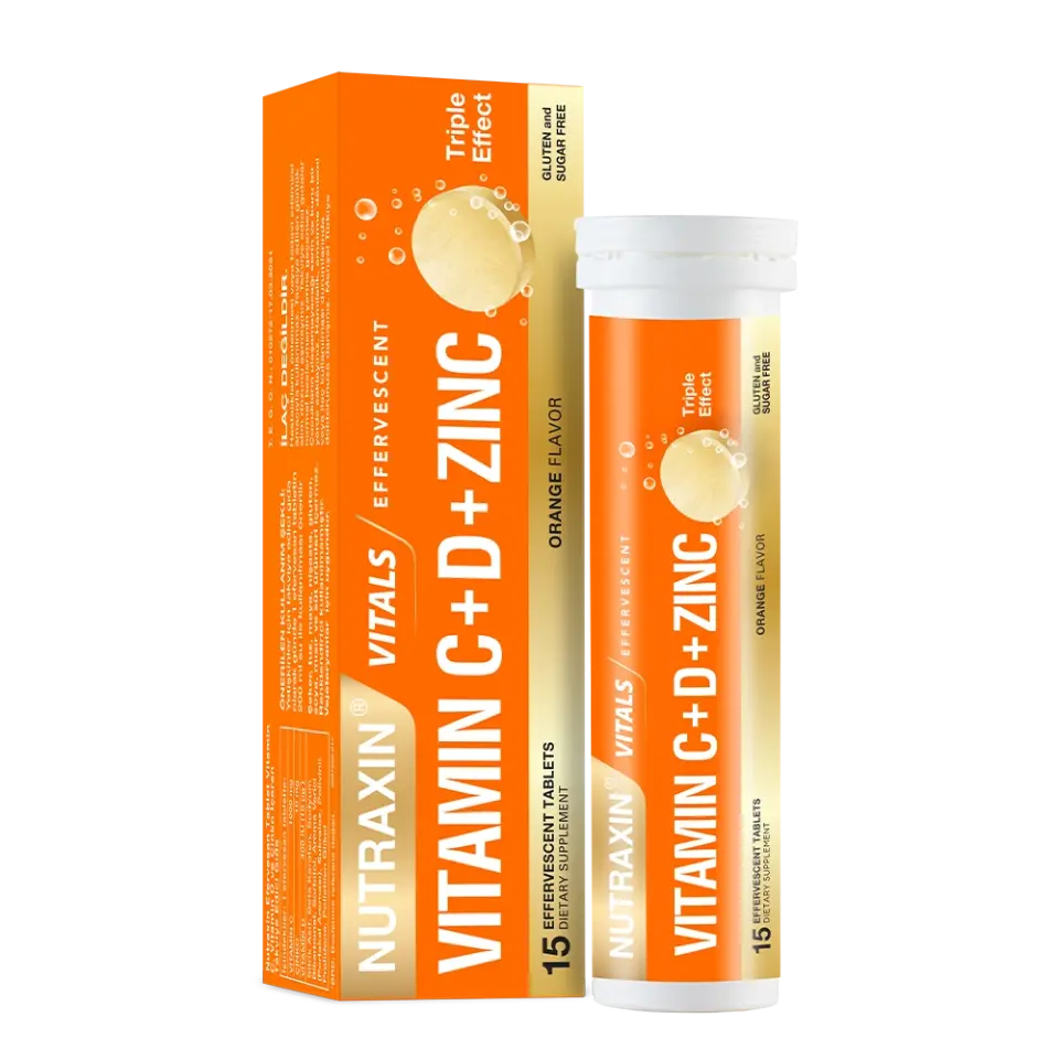 Nutraxin Efervesan - Vitamin C-D-ZINC 15 Efervesan Tablet