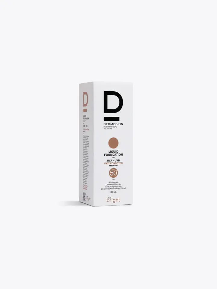 Dermoskin Be Bright Spf50+ Likit Fondöten Medium Orta Ton 33 ML
