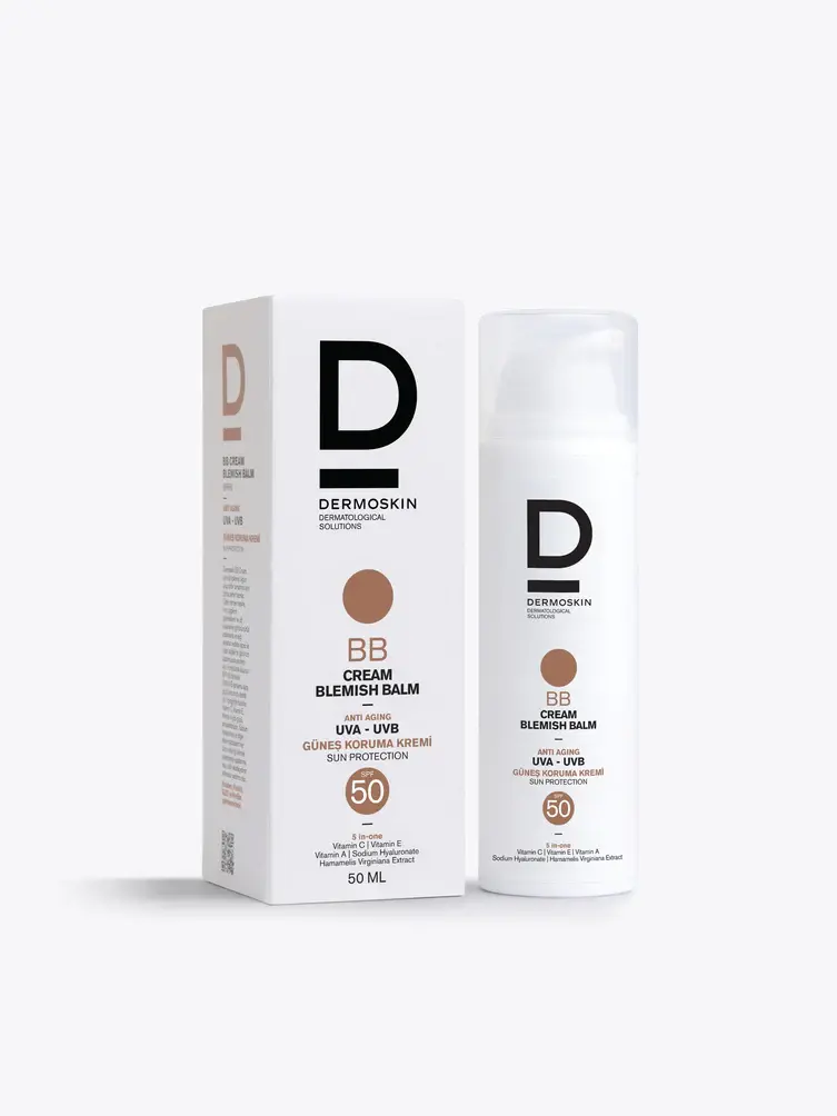 Dermoskin Spf50 BB Cream 50 mlSPF 50+ UVA - UVB Anti Aging Güneş Koruma Kremi  BB Krem Güneş Koruma SPF 50+ 50 ML
