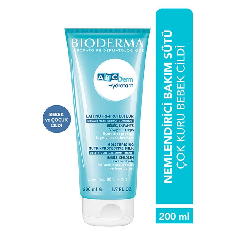 Bioderma ABCDerm Hydratant Bebek Çocuk Yüz Vücut Yoğun Nemlendirici Bakım Sütü 200 ml