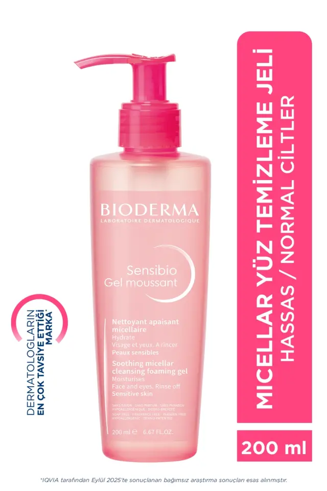 Bioderma Sensibio Foaming Gel Hassas ve Normal Ciltler Yüz Temizleme Jeli 200 ml