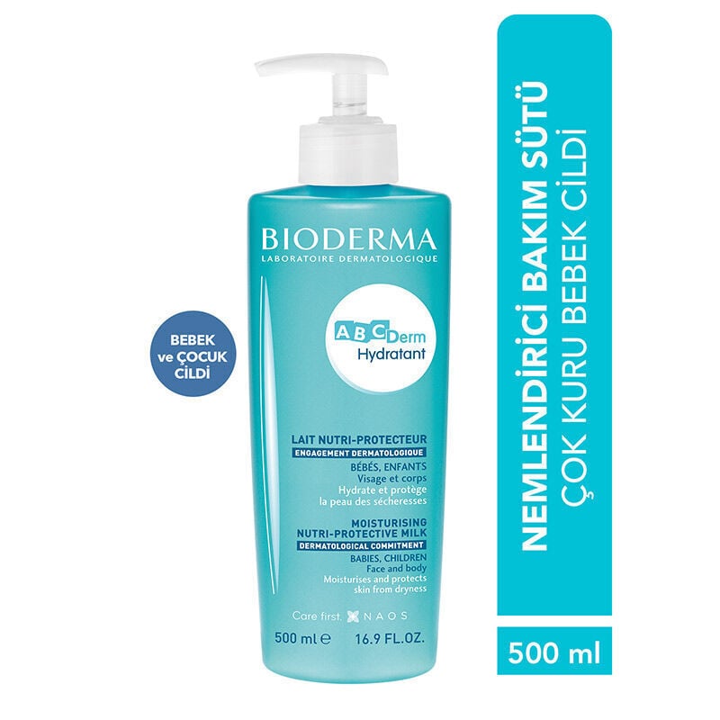 Bioderma ABCDerm Hydratant Bebek Çocuk Yüz Vücut Yoğun Nemlendirici Bakım Sütü 500 ml