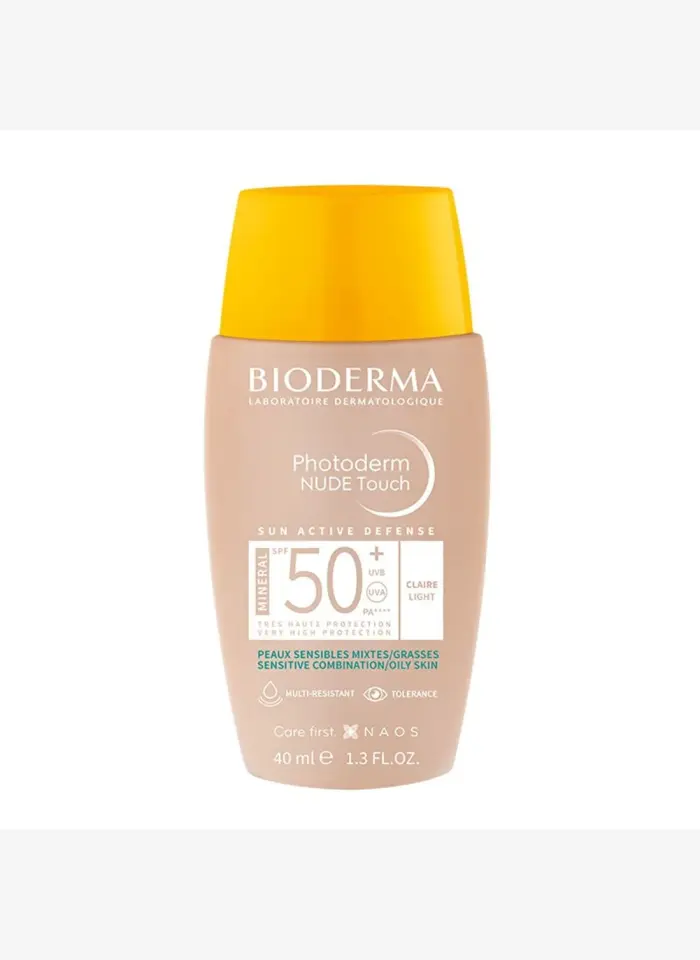 Bioderma Photoderm Nude Touch SPF50+ Light Karma Yağlı Cilt-Kapatıcı Güneş Kremi 40 ml
