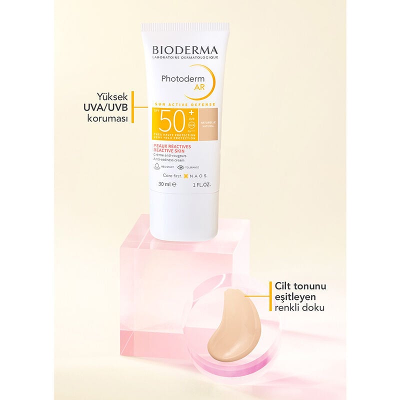 Bioderma Photoderm AR SPF50+ Kızarıklık Karşıtı Yüksek Korumalı Renkli Yüz Güneş Kremi 30 ml
