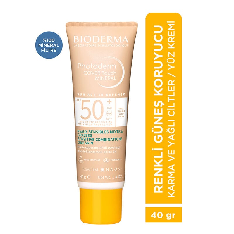 Bioderma Photoderm Cover Touch SPF50+ Very Light Kapatıcı Etkili Renkli Güneş Kremi 40 ml