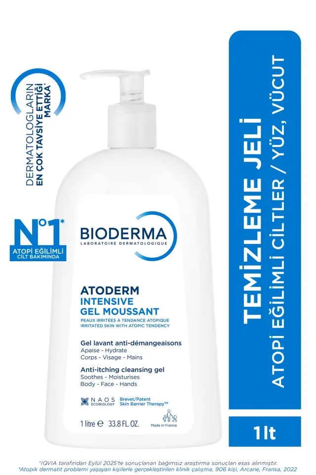 Bioderma Atoderm Intensive Foaming Gel Atopi Eğilimli Ciltler Onarıcı Temizleme Jeli 1 Lt