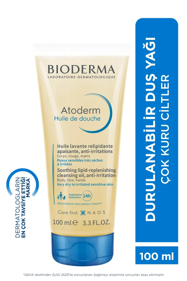 Bioderma Atoderm Shower Oil Çok Kuru Ciltler için Nemlendirici Besleyici Duş Yağı 100 ml