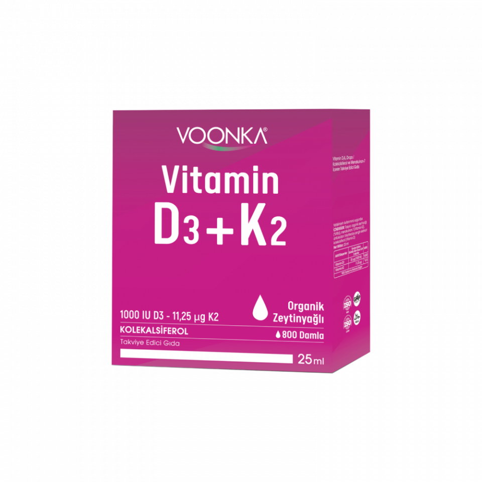 Voonka Vitamin D3+ K2 Takviye Edici Gıda 25 ml