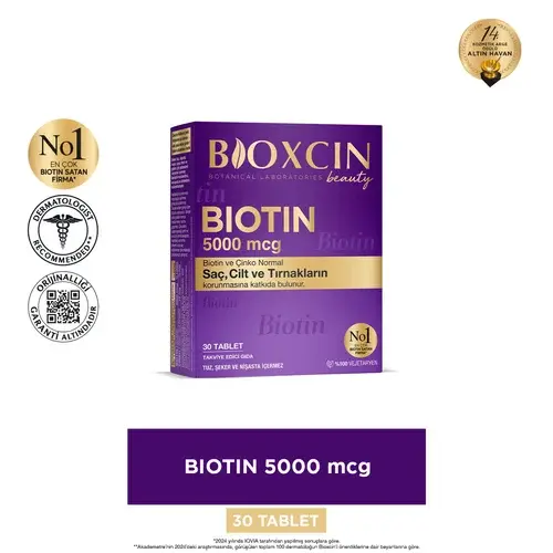 Bioxcin Biotin 5000 mcg Takviye Edici Gıda 30 Tablet 1 Alana 1 Bedava