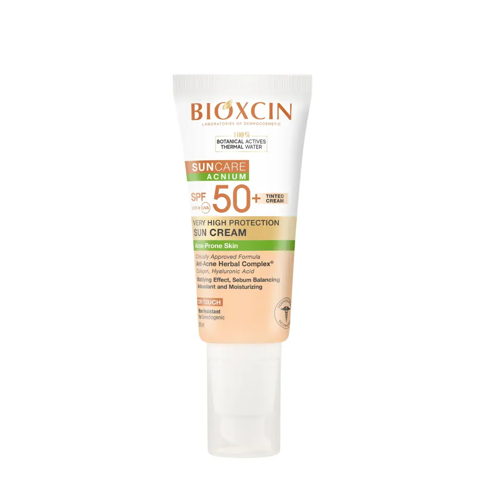 Bioxcin Suncare Akne Acnium Tinted Spf50+ Güneş Kremi 50 ml