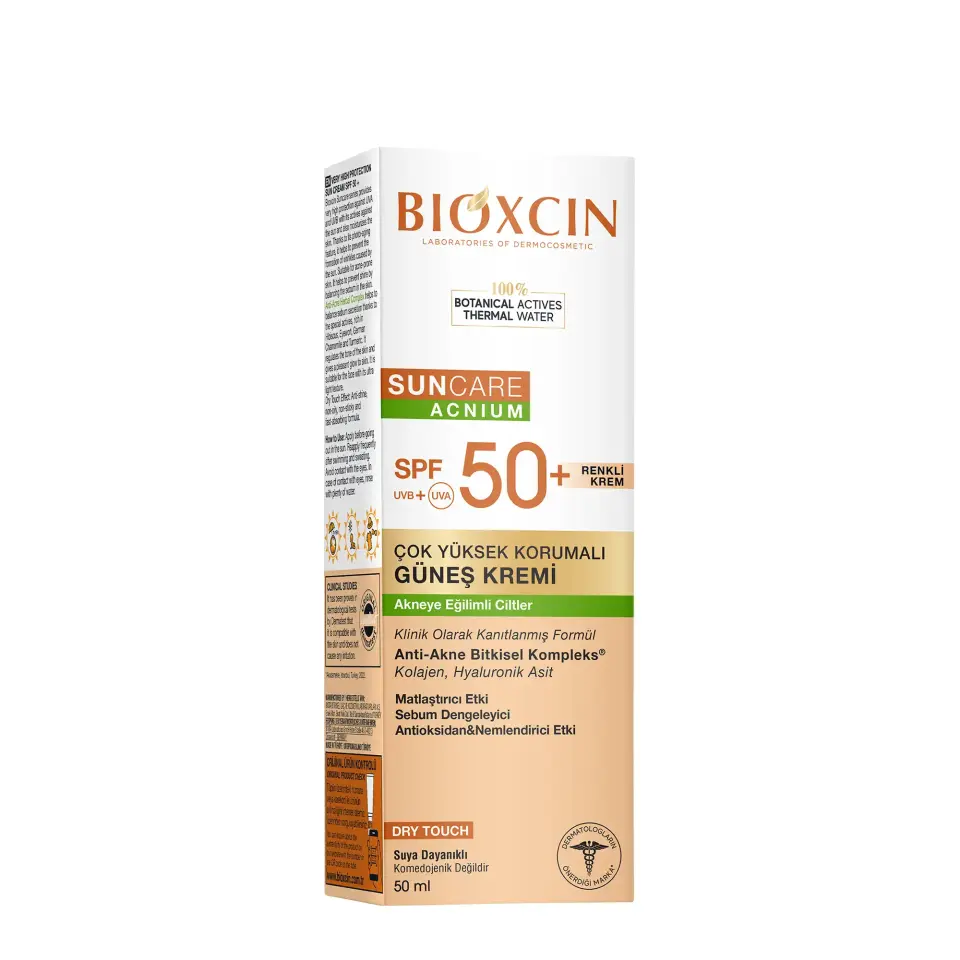 Bioxcin Suncare Akne Acnium Tinted Spf50+ Güneş Kremi 50 ml