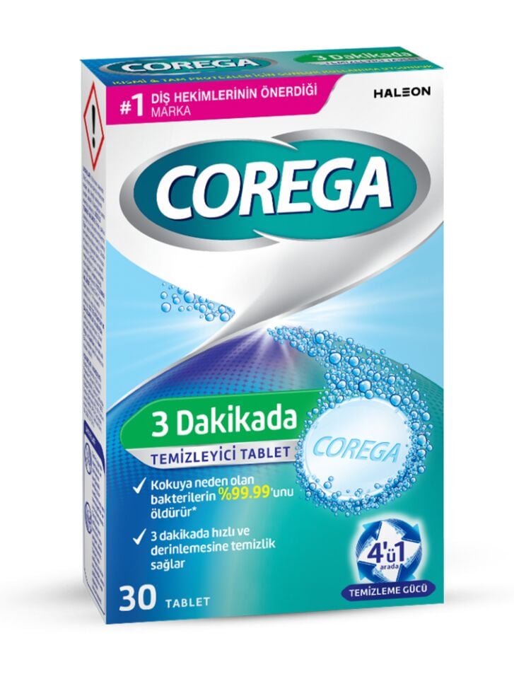 Corega Diş Protezi Temizleyici Tablet (30 Tablet)