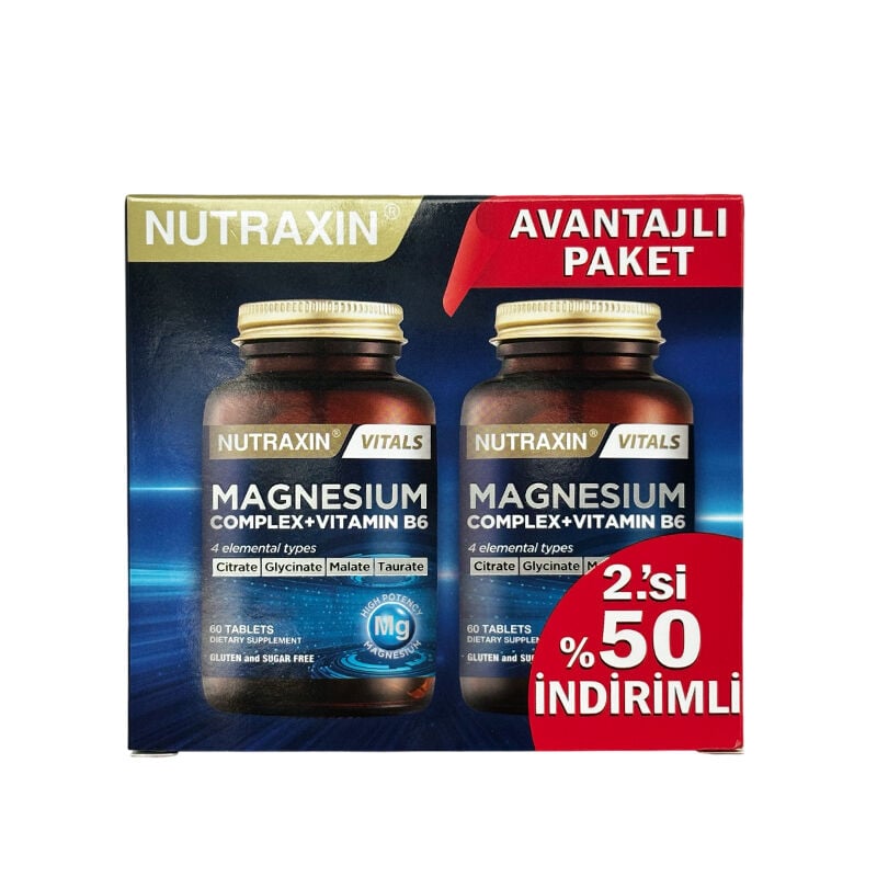 Nutraxin Magnesium Complex Vitamin B6 60 Tablet - 2.si %50 İndirimli