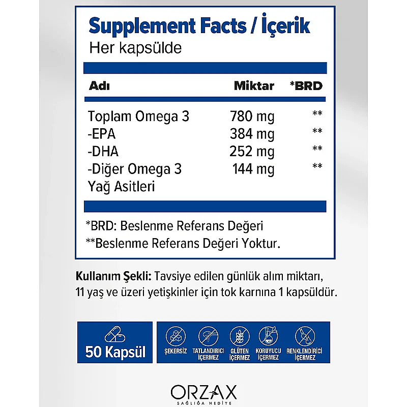 Orzax Ocean Plus 1200 mg 50 Kapsül