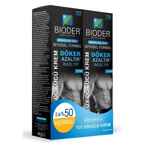 Bioder Erkeklere Özel Tüy Dökücü Krem Seti