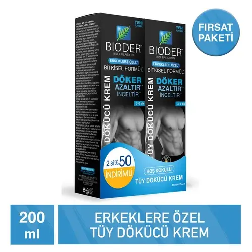 Bioder Erkeklere Özel Tüy Dökücü Krem Seti