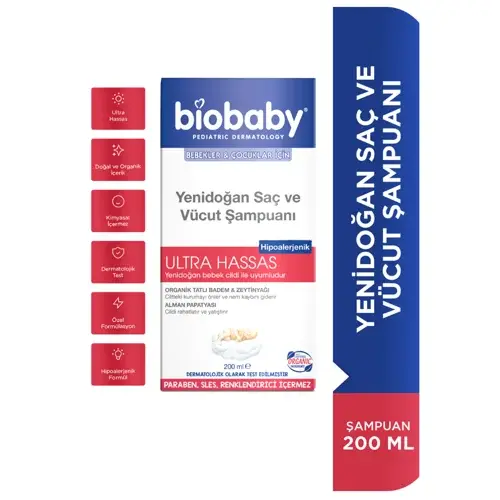 Biobaby Yenidoğan Saç ve Vücut Şampuanı 200 ml