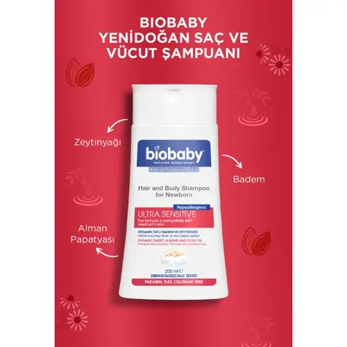 Biobaby Yenidoğan Saç ve Vücut Şampuanı 200 ml