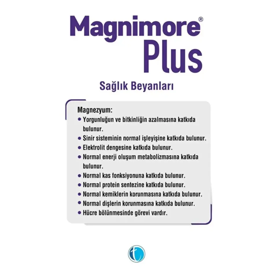 Magnimore Plus Magnezyum İçeren Takviye Edici Gıda 30 Tablet
