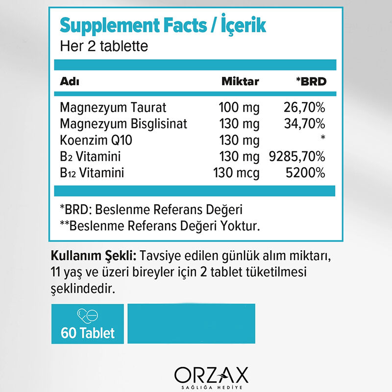 Orzax Ocean ExtraMag Migra Takviye Edici Gıda 60 Tablet