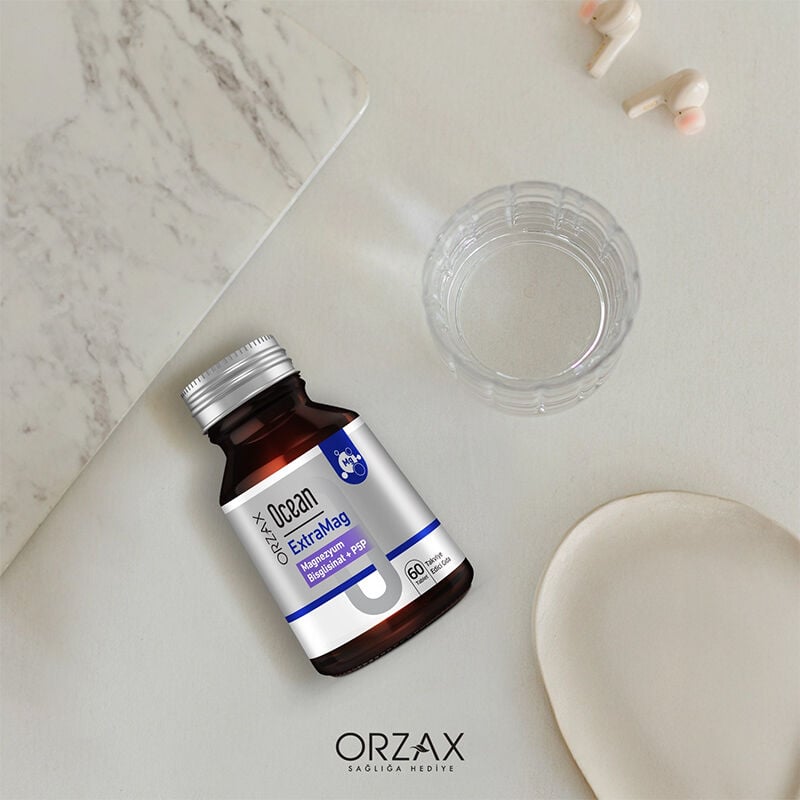 Orzax Ocean ExtraMag Magnezyum Bisglisinat + P5P Takviye Edici Gıda 60 Tablet