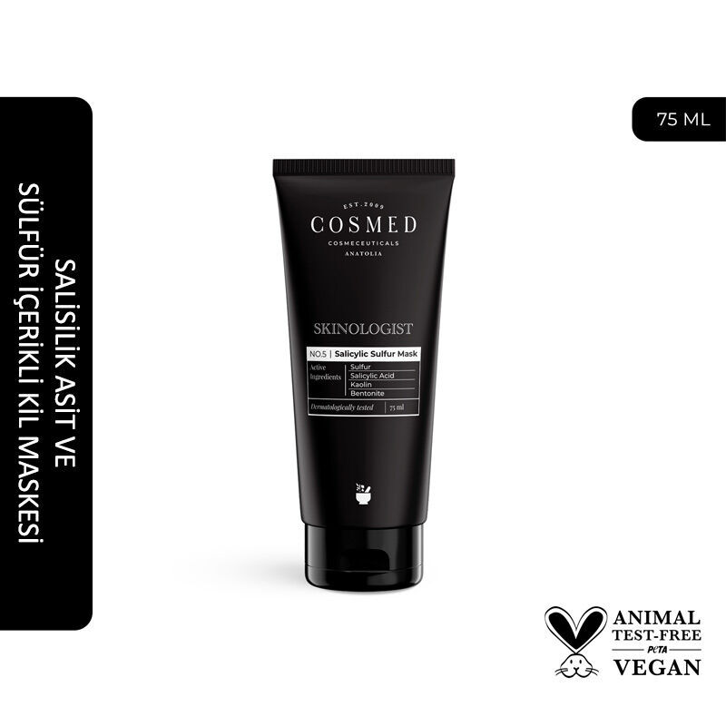 Cosmed Skinologist Salicylic Sulfur Mask - Siyah Nokta Karşıtı Salisilik Asit ve Sülfür İçerikli Kil Maskesi 75 ml