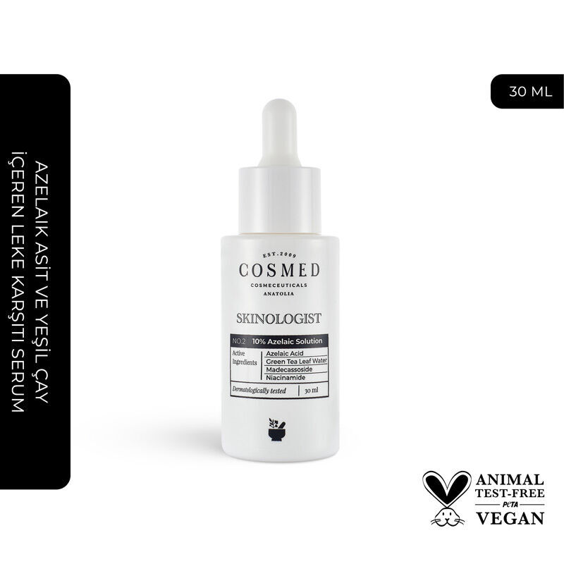 Cosmed Skinologist %10 Azelaic Solution - Azelaik Asit ve Yeşil Çay içeren Leke Karşıtı Serum 30 ml